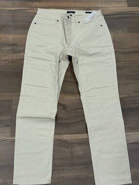 Flint and Tinder Linen Blend Canvas Double Knee Pants Workwear 36x32 Cream NEW